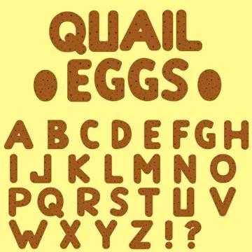 Quail eggs letters Stock Illustration