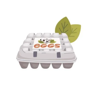 Quail eggs in the package. Egg cardboard box. Fresh farm eco product. Stock Illustration