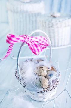Quail eggs Stock Photos