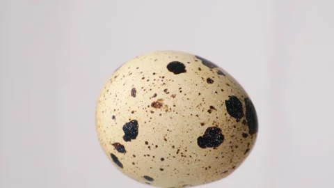 Quail eggs rotation on white background. Healthy food concept. Stock Footage 234913465