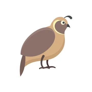 Quail icon flat isolated Stock Illustration