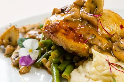 Quail with vegetables Stock Photos