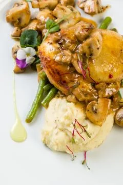 Quail with vegetables Stock Photos