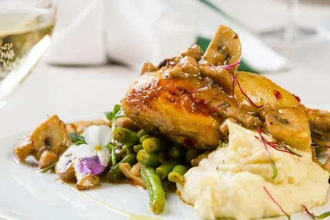 Quail with vegetables Stock Photos