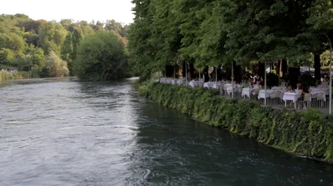 Quaint Riverside Restaurant Stock Footage 65965472