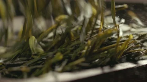 Quaint style - traditional tea leaf whereabouts close up Stock Footage 234496689