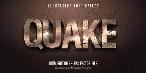 Quake 3D style editable font effect Stock Illustration