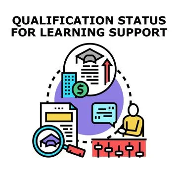 Qualification status for learning support assessment process Stock Illustration