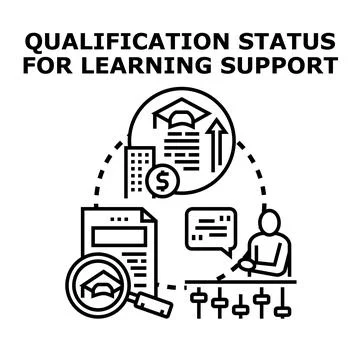 Qualification status for learning support assessment process Stock Illustration