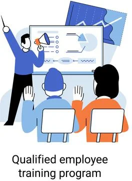 Qualified employee training program. Refresher course. Help in professional 스톡 일러스트