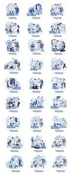 Qualified employee training program. Refresher course. Help in professional Stockillustratie