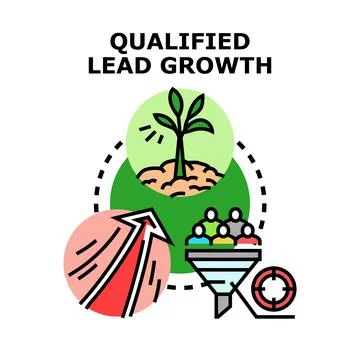 Qualified lead growth strategy nurturing business success Ilustración de archivo