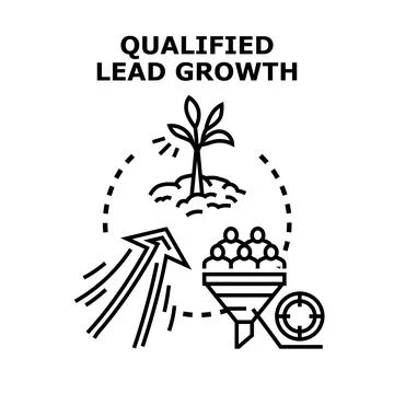 Qualified lead growth strategy nurturing business success Ilustração Stock