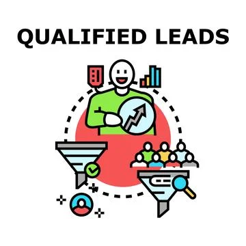 Qualified leads generation process and customer acquisition Stock Illustration