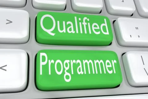 Qualified Programmer concept 스톡 일러스트