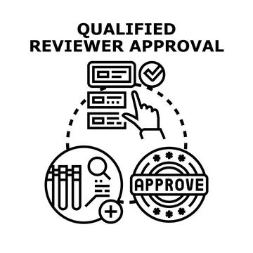 Qualified reviewer approving and validating quality standards Stock Illustration