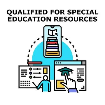 Qualified for special education resources concept vector Illustrazione stock