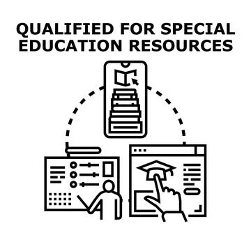 Qualified for special education resources concept vector Stock Illustration