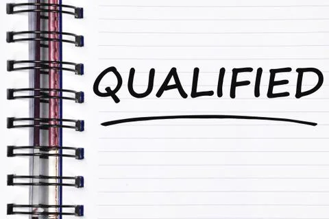 Qualified words on spring note book Stock Photos