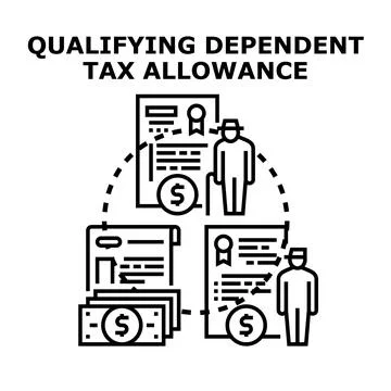 Qualifying dependent tax allowance vector concept illustration Stockillustratie
