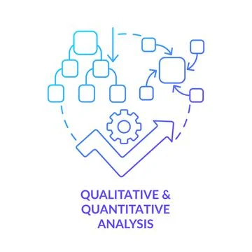 Qualitative and quantitative analysis blue gradient concept icon Stockillustratie