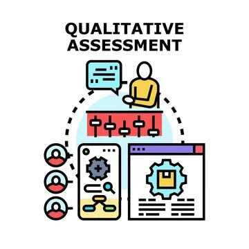 Qualitative assessment concept illustrating user feedback analysis Stock Illustration