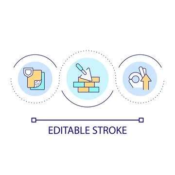 Qualitative construction materials loop concept icon 库存插图