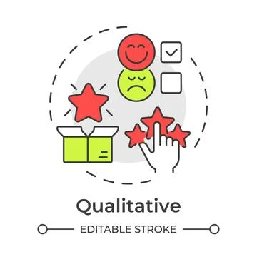 Qualitative multi color concept icon Stock Illustration