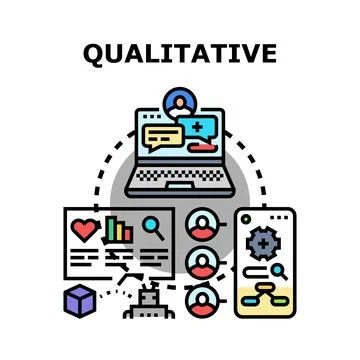 Qualitative research data analysis gathering insights concept Illustrazione stock