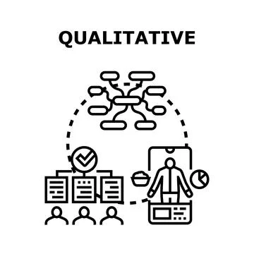 Qualitative research method strategy collecting information Stock Illustration