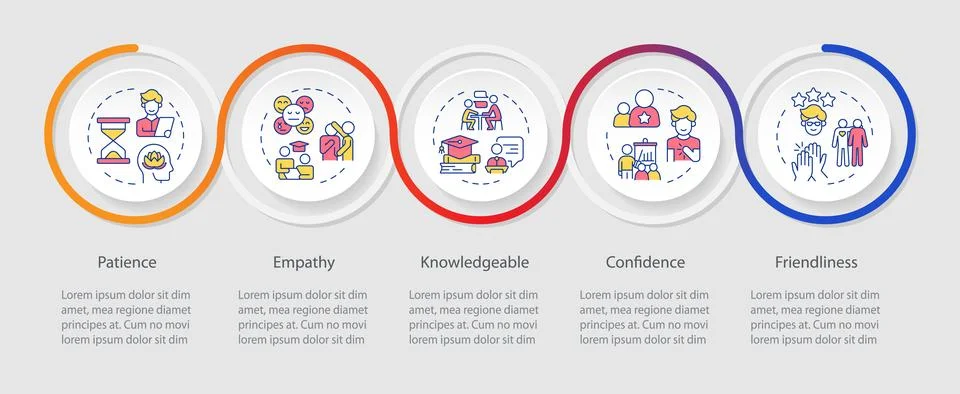 Qualities of great mentor loop infographic template 스톡 일러스트