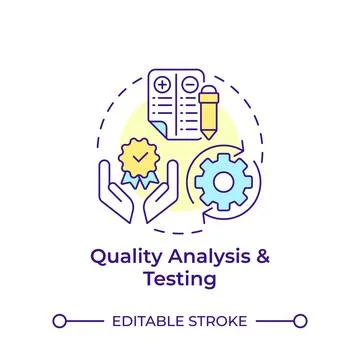 Quality analysis and testing multi color concept icon Stock Illustration