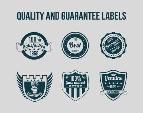 Quality and Guarantee Labels Stock Illustration