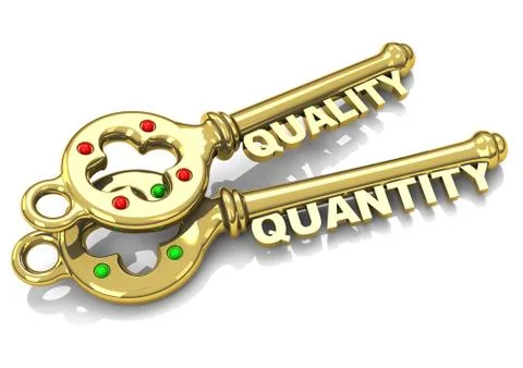 Quality and quantity Stock Illustration