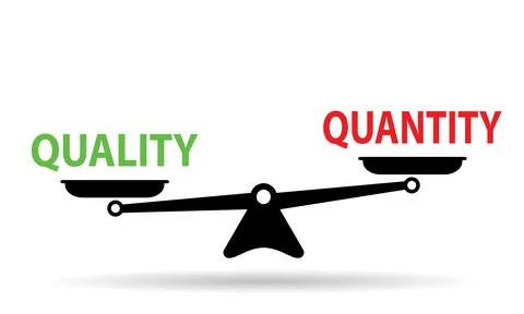 Quality and quantity, scales Stock Illustration