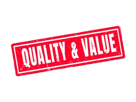 Quality and value red stamp style Stock Illustration