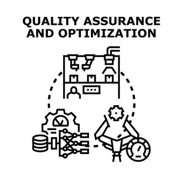 Quality assurance and optimization concept illustrating business process Illustrazione stock
