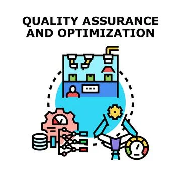 Quality assurance and optimization concept illustrating business process Stock Illustration