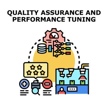 Quality assurance and performance tuning optimizing software development pr.. 스톡 일러스트