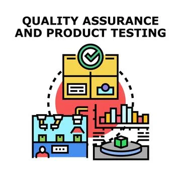 Quality assurance and product testing vector concept Illustrazione stock