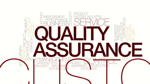 Quality assurance animated word cloud. Kinetic typohraphy. Stock Footage 69065099