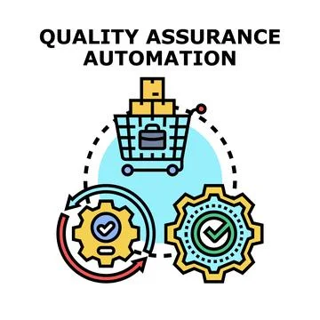 Quality assurance automation process developing reliable products Stock Illustration