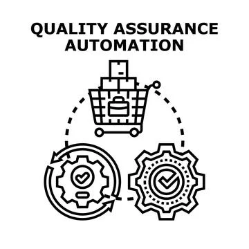 Quality assurance automation process developing reliable products Stock Illustration