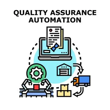 Quality assurance automation process increasing production efficiency 스톡 일러스트