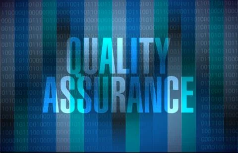 Quality Assurance binary background sign concept イラスト素材