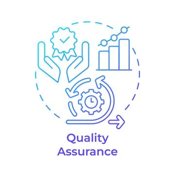 Quality assurance blue gradient concept icon Stock-Illustration