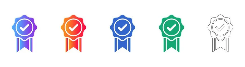 Quality Assurance Certification Badges Stock Illustration