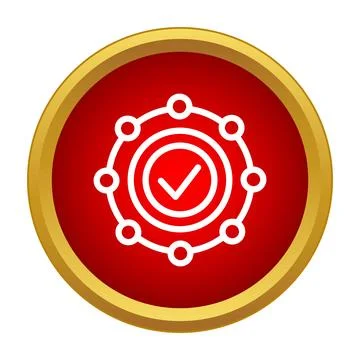 Quality assurance check mark icon concept Stock Illustration
