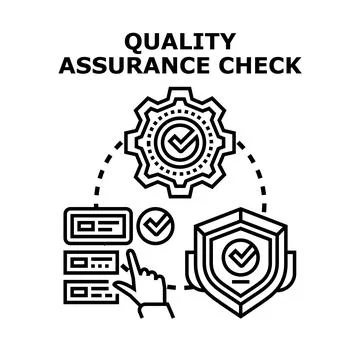 Quality assurance check process guaranteeing reliability Stockillustratie