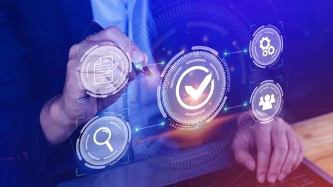 Quality Assurance Control Standards, Standards and Certification Concepts, .. Foto stock